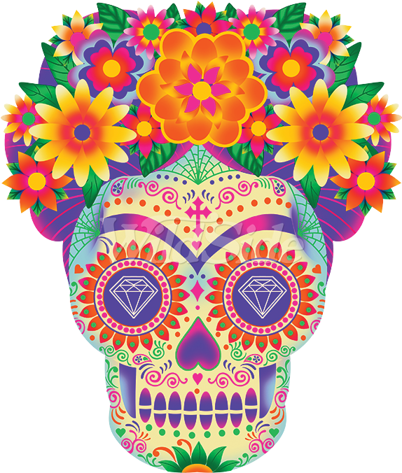 Day Of The Dead Fierce Lady - Illustration Clipart (675x675), Png Download