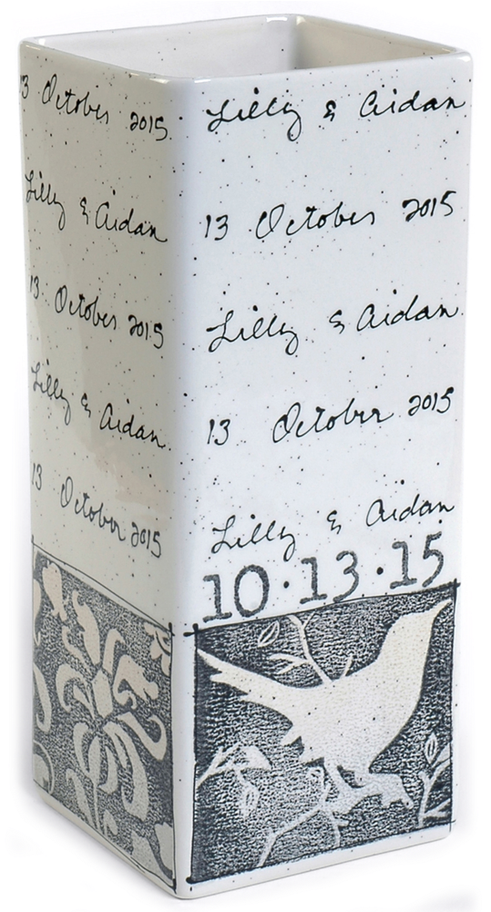 Bird Cursive Wedding Vase - Paper Clipart (1000x1000), Png Download