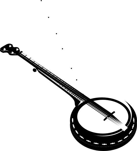 Image Black And White String Clip Art At Clker Com - Banjo Clip Art - Png Download (540x596), Png Download