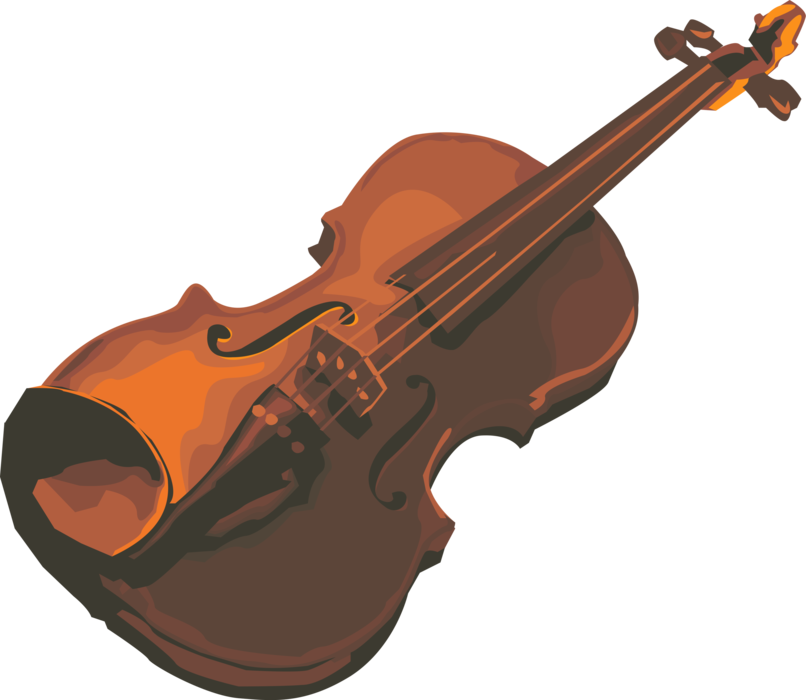 Vector Illustration Of Fiddle Violin Stringed Musical - ウッド ベース Clipart (806x700), Png Download