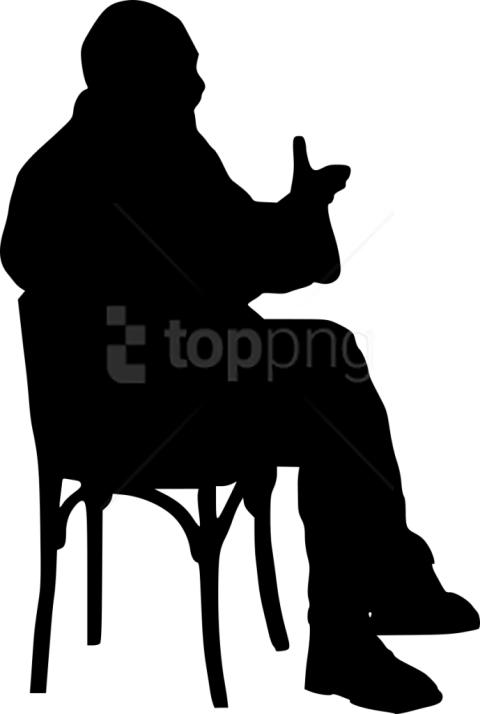 Free Png Sitting In Chair Silhouette Png - Sitting In Chair Png Clipart (480x714), Png Download