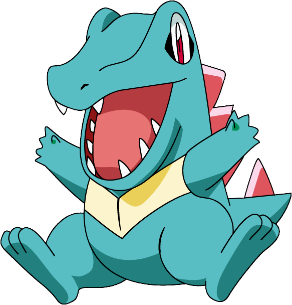 158totodile Os Anime - Pokemon Totodile Clipart (583x608), Png Download