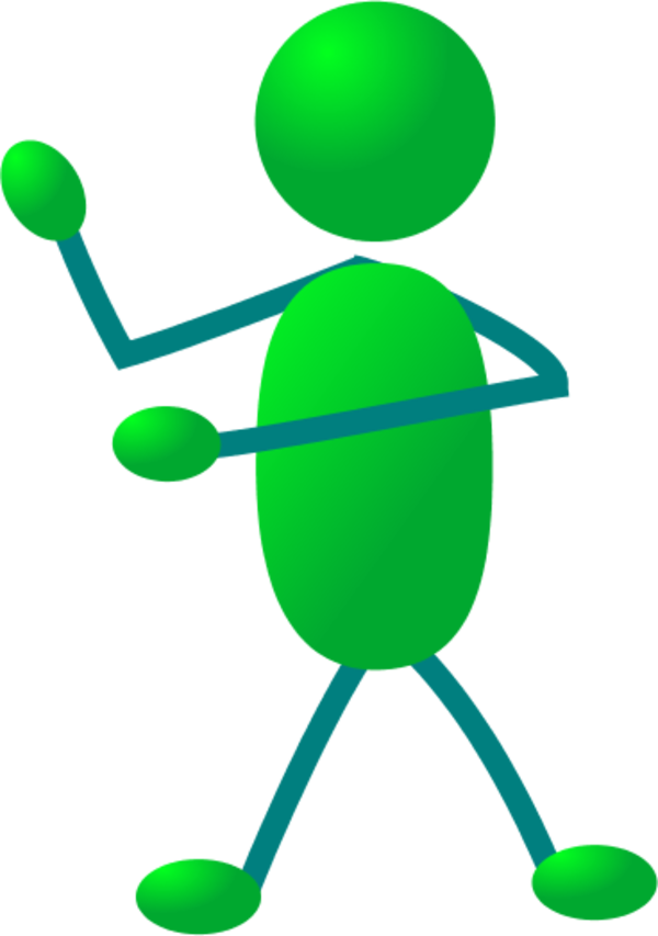 Stick Man Art - Green Stick Figure Guy Clipart (600x853), Png Download