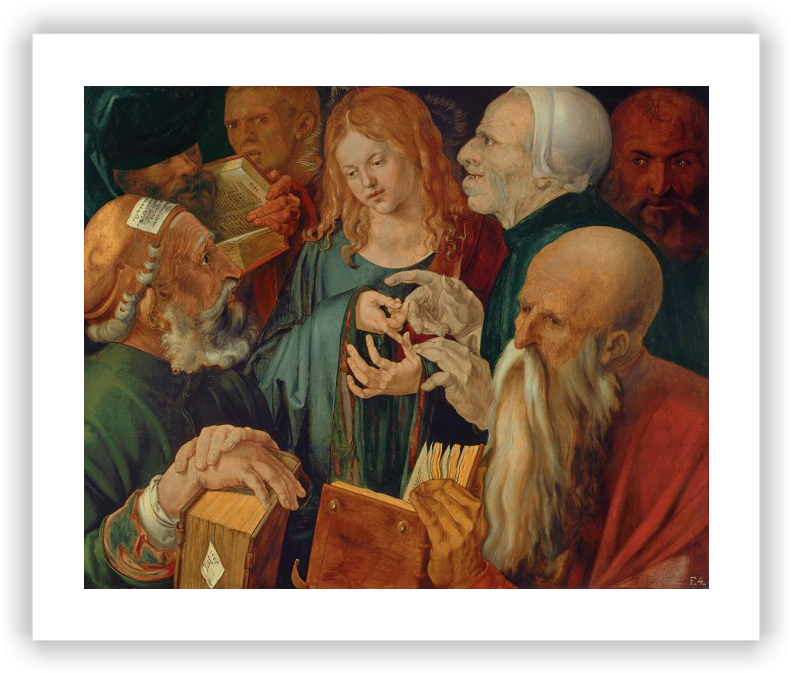 Jesus Among The Doctors - Albrecht Durer Clipart (800x678), Png Download
