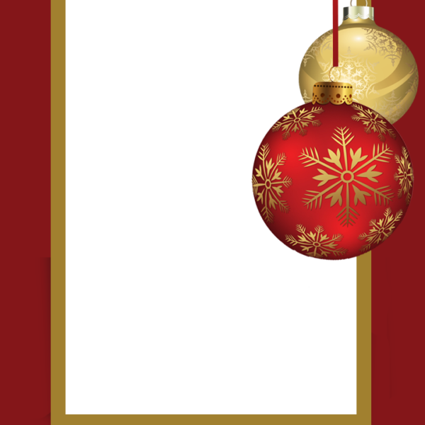 Beautiful Red Christmas Frame - Christmas Ornament Clipart (600x600), Png Download