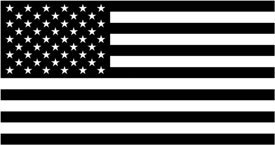 Black And White American Flag - 1 Color American Flag Clipart (1065x568), Png Download