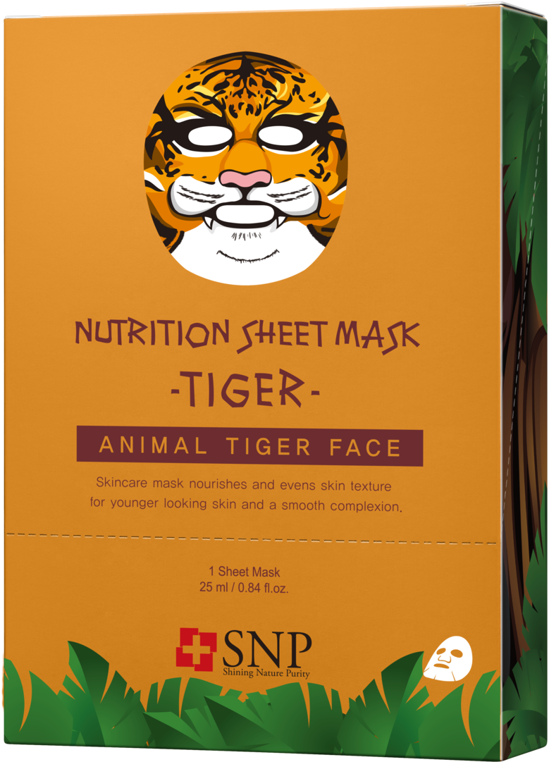 Snp Animal Tiger Wrinkle Mask Sheet Clipart (921x1200), Png Download