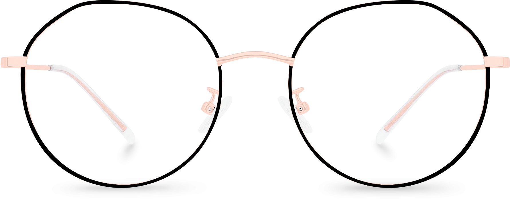 Front View Of Vulcain Oval Glasses Made From Black - Circle Clipart (1800x1200), Png Download