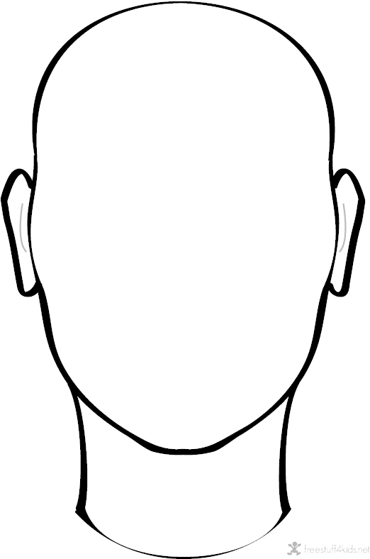 Blank Face Png Image - Face Outline Drawing Clipart (521x840), Png Download