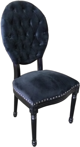 Black Velvet Tufted Oval Back Chair - Office Chair Clipart (800x600), Png Download