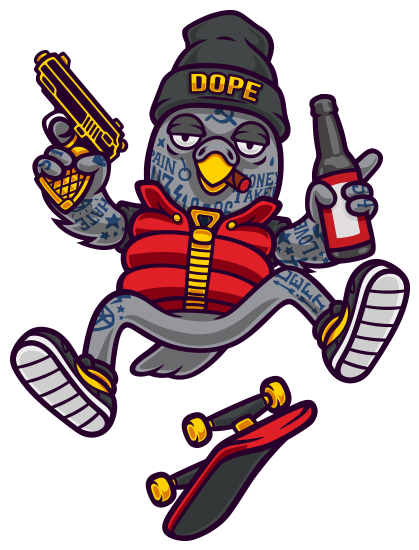 Birds On Behance - Png Cartoon Dope Clipart (600x579), Png Download