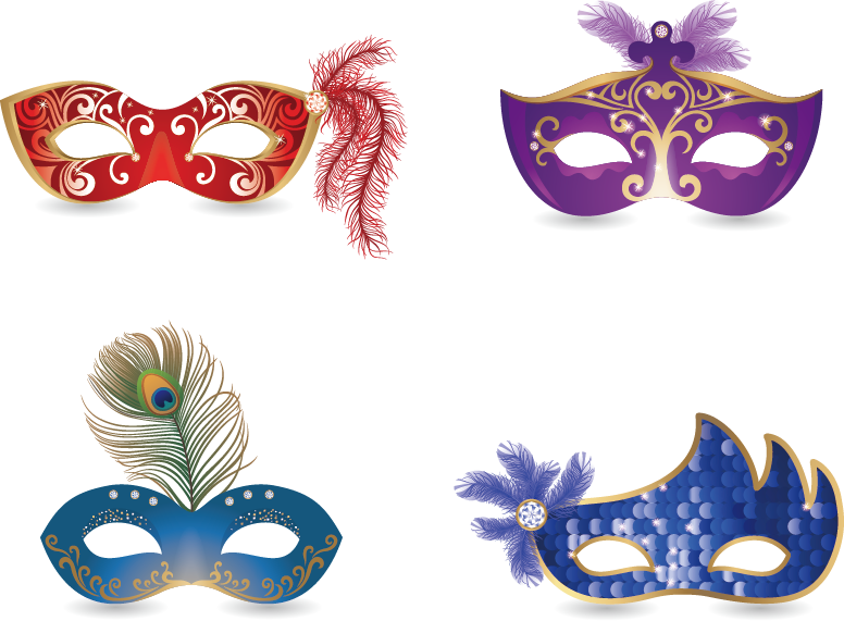 Mask - 5 Mascaras De Carnaval Clipart (776x571), Png Download