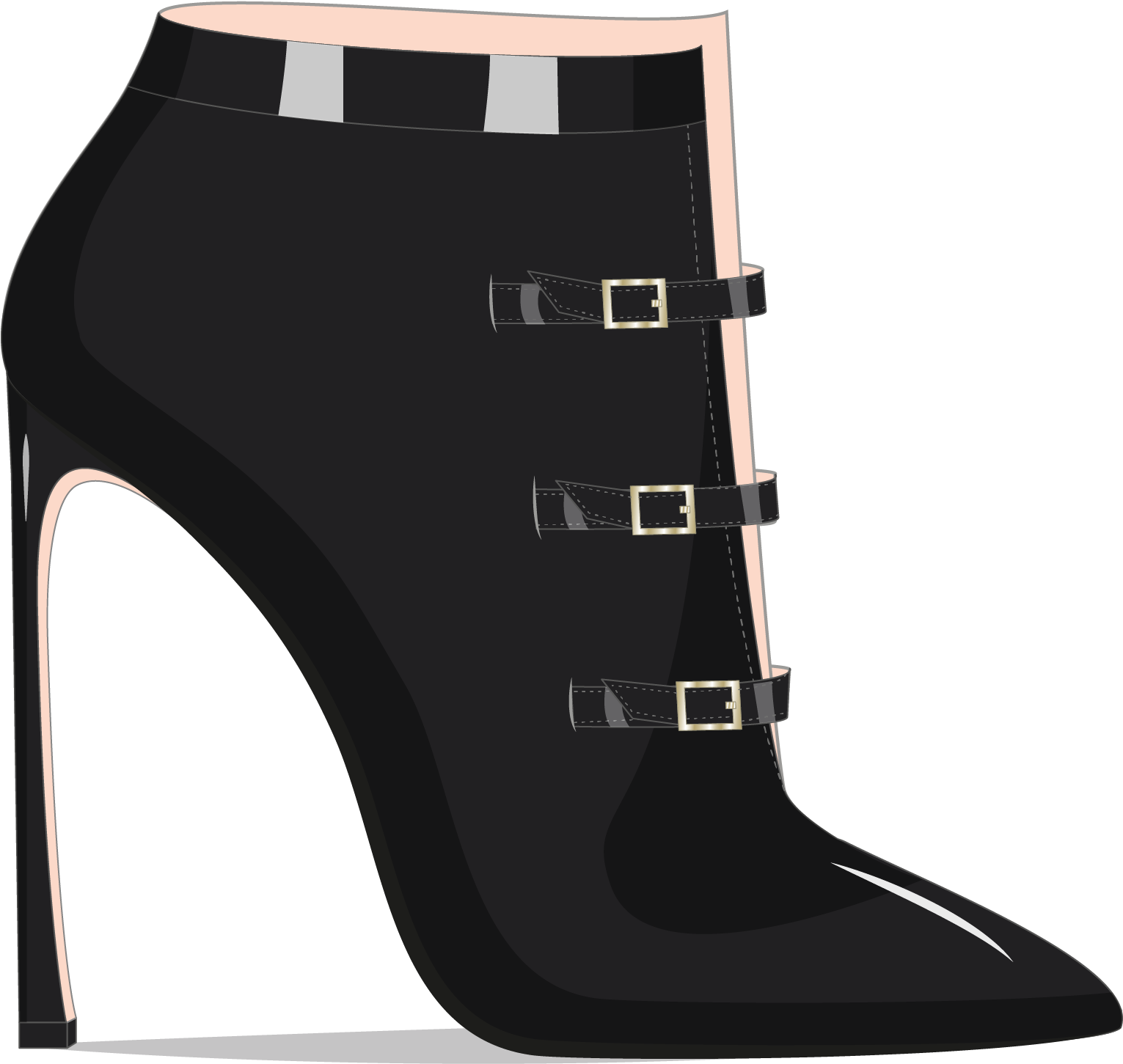 Booty Transparent Heel - High Heels Clipart (1754x2480), Png Download