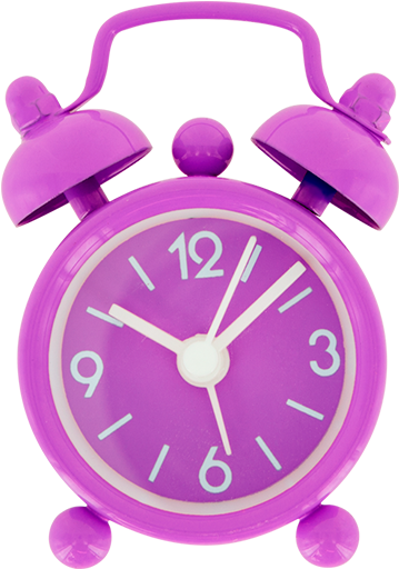 Clock Clipart Purple - Alarm Clock Pink - Png Download (535x587), Png Download