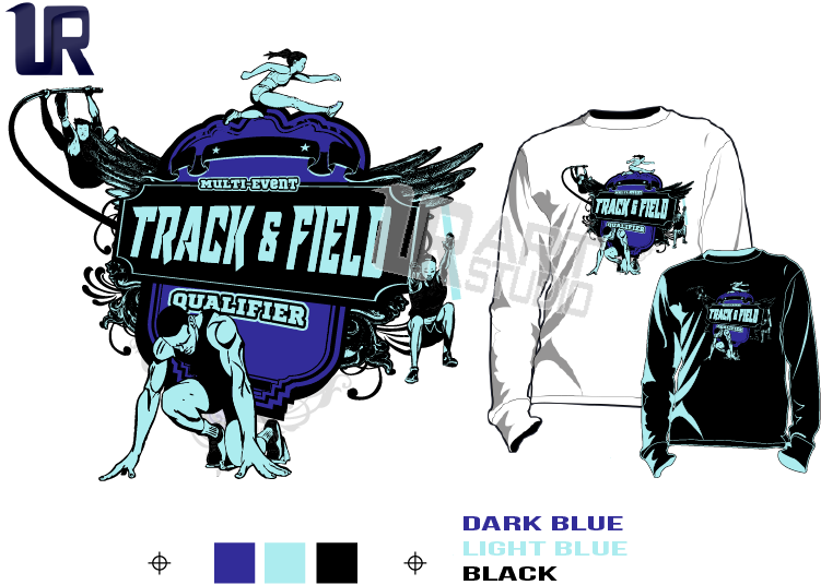 Track And Field T Shirt Designs Track Field Qualifier - Track And Field Track Vector Clipart (751x536), Png Download