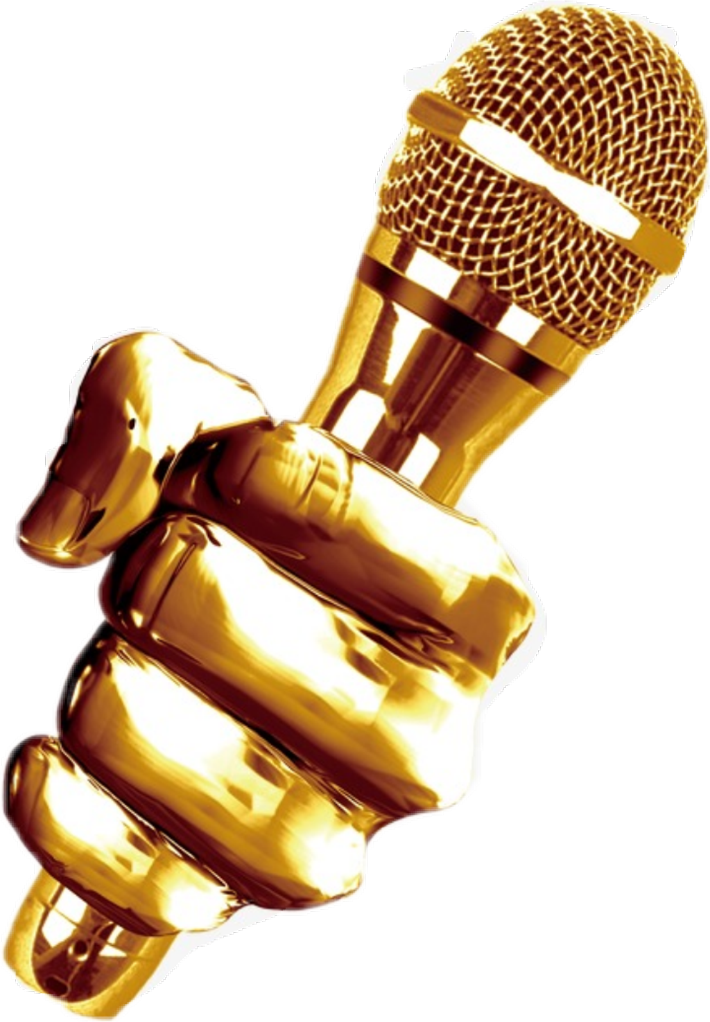 Golden Music Onstage Dj - Golden Microphone Clipart (1024x1475), Png Download