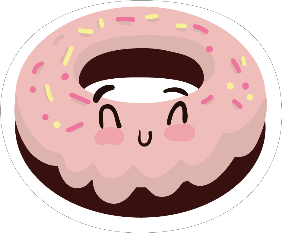 Collection Of Free Transparent Donut Cute Download - Donut Cartoon Clipart (1000x1000), Png Download