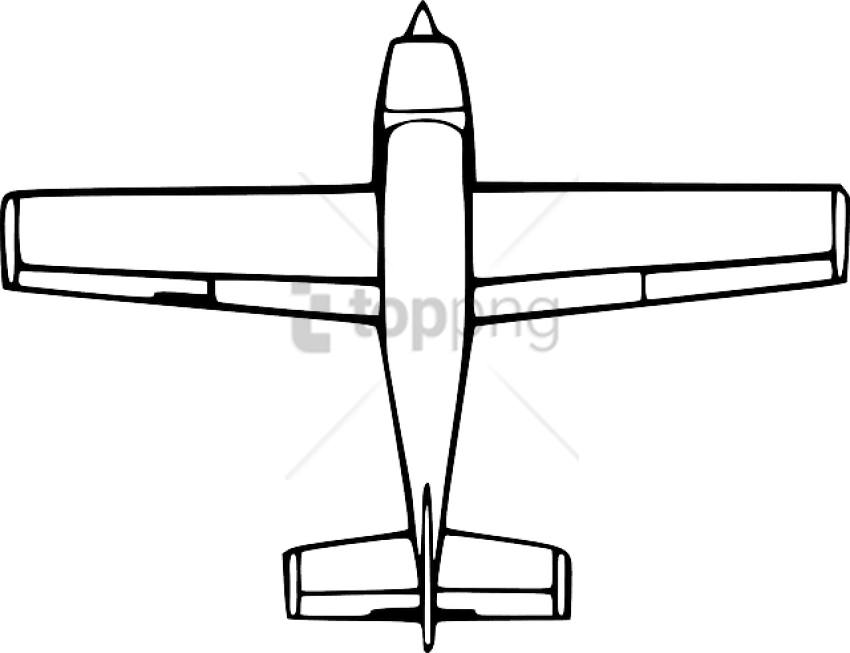 Free Png Cartoon Plane From Above Png Image With Transparent - Aircraft Port And Starboard Clipart (850x653), Png Download