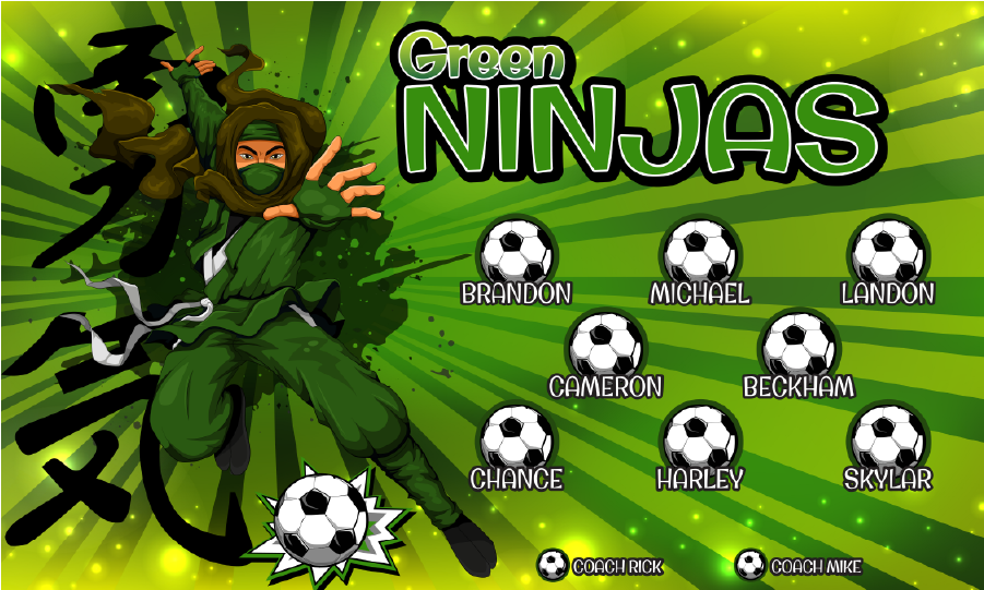 3'x5′ Vinyl Banner Green Ninjas - Panda Clipart (901x901), Png Download