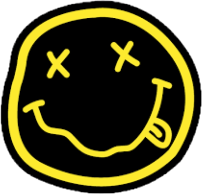 Nirvana Smiley Face Sticker Clipart (671x647), Png Download