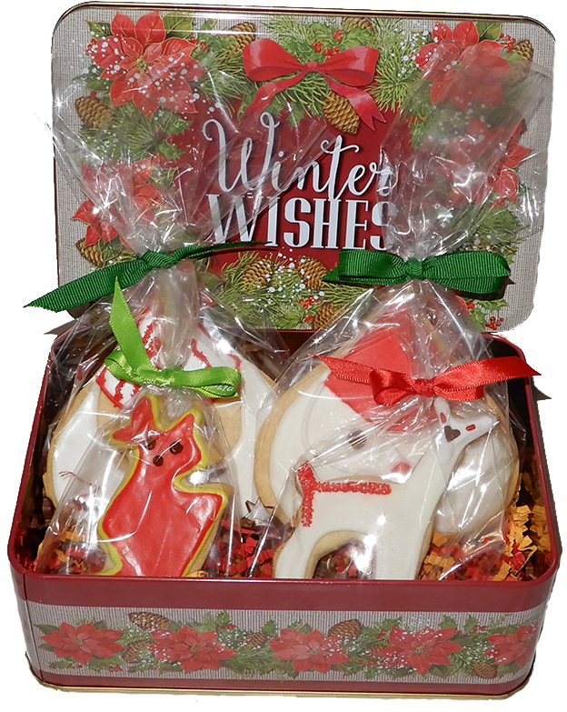 Caja Galletas Navidad Decoradas Box Of Christmas Decorate - Gift Basket Clipart (801x801), Png Download