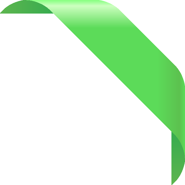 Corner Ribbon01 Light Green - Light Green Ribbon Design Clipart (600x600), Png Download