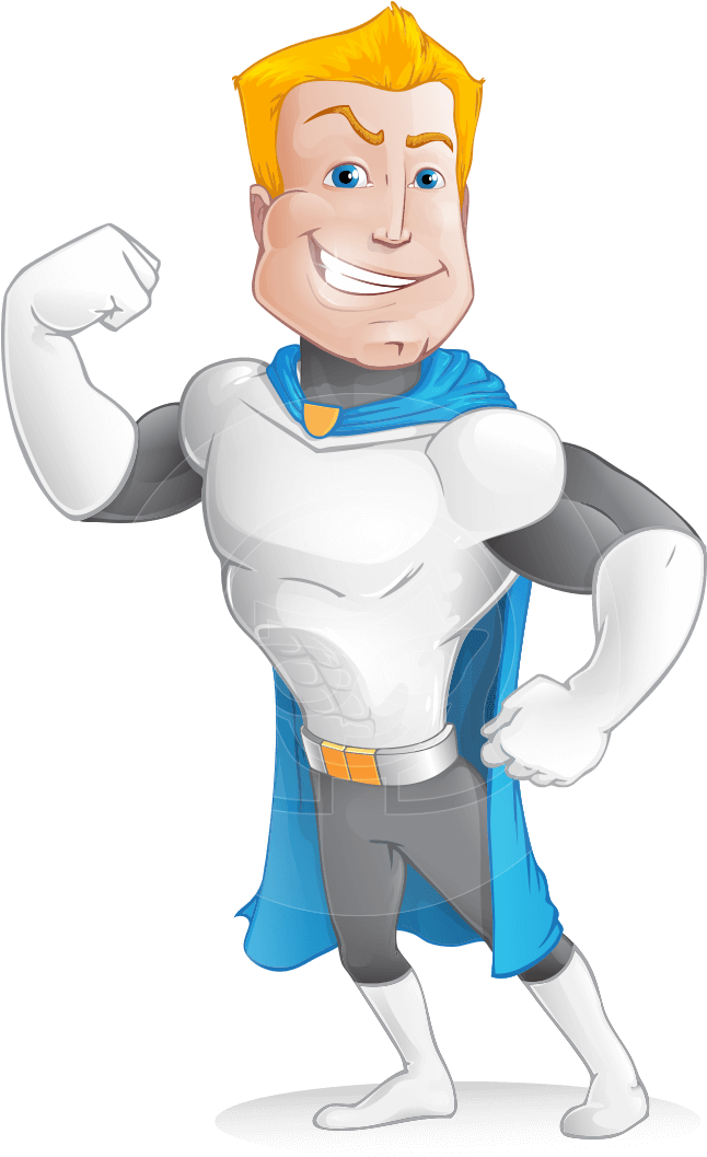 Muscle Superhero Cartoon Vector Character Aka Mister - Whiteboard Animated Characters Clipart (786x1060), Png Download