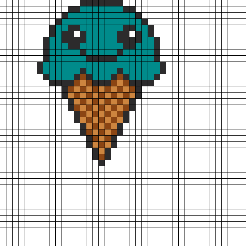 Minecraft Pixel Art Templates Ice Cream - Ice Cream Perler Bead Pattern Clipart (840x840), Png Download