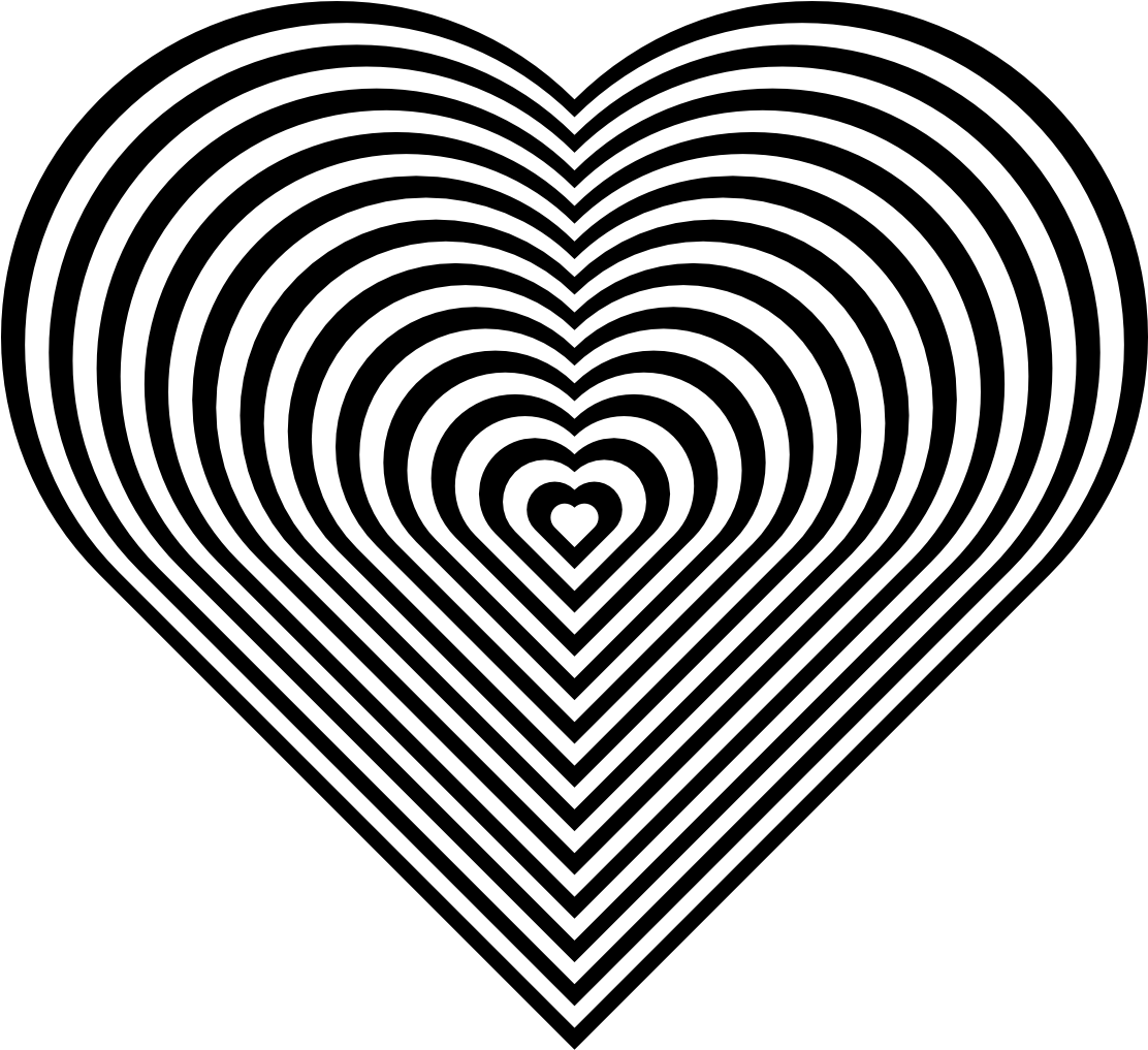 Great Pics Black And White Heart Coloring Pages Zebra - Heart Coloring Pages Clipart (1111x1111), Png Download