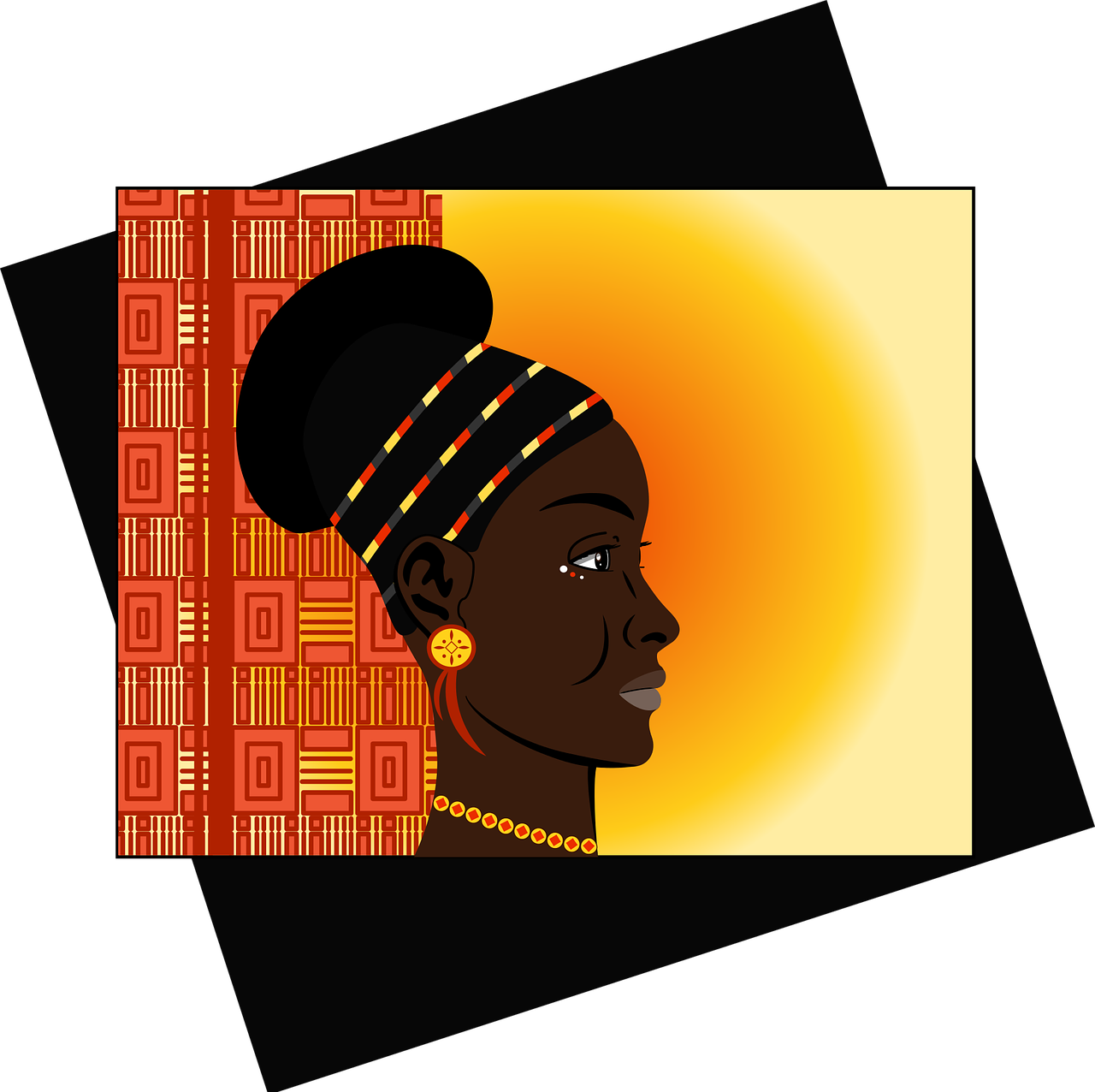 Black Woman African Black Woman Png Image - رسم افريقيا Clipart (1280x1276), Png Download