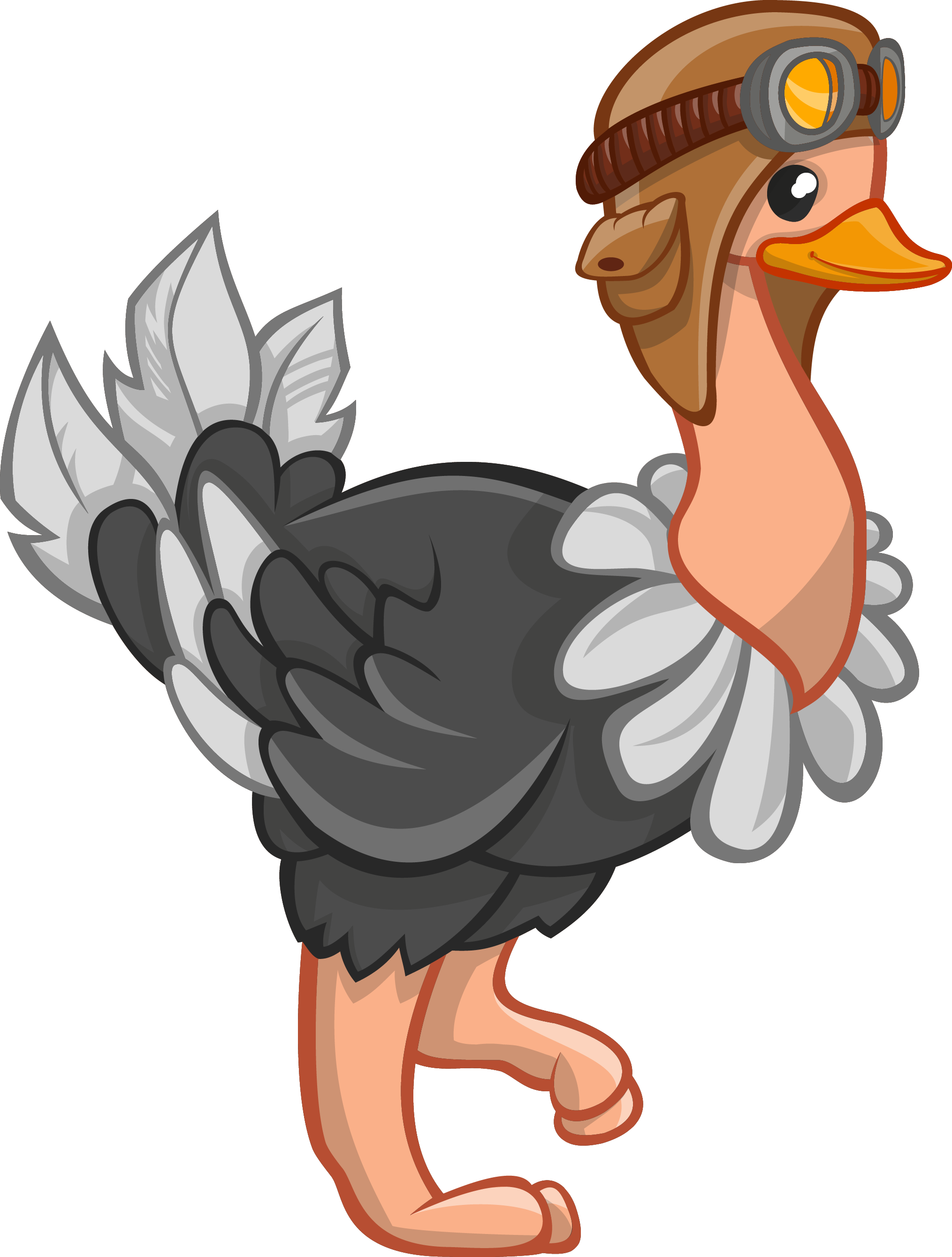 Ostrich Clipart Cartoon - Clip Art Cartoon Ostrich - Png Download (2029x2678), Png Download