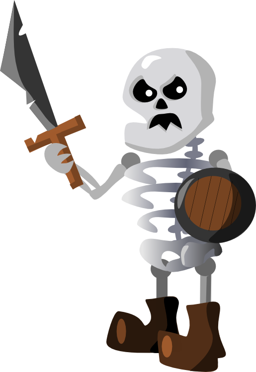 Preview - Skeleton With Sword Clipart Png Transparent Png (515x749), Png Download