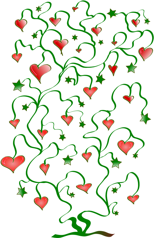 Free Vector Tree Of Hearts With Leaves Of Stars - Trauma Causes Clipart (566x800), Png Download