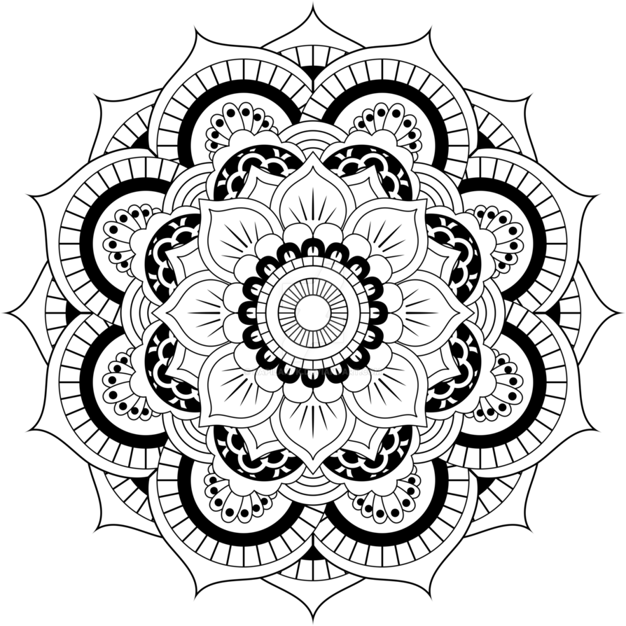 Download Mandala Vector Free Download - Flowers Adults Coloring Page Clipart - Large Size Png Image - PikPng