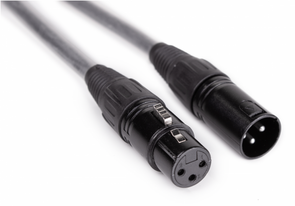 3 -pin Dmx Cable Assembled Xlr 15m Black - Xlr Connector Clipart (900x600), Png Download
