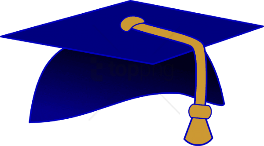 Free Png Gold Graduation Cap Png Png Images Transparent - Blue Graduation Cap Clip Art (850x471), Png Download
