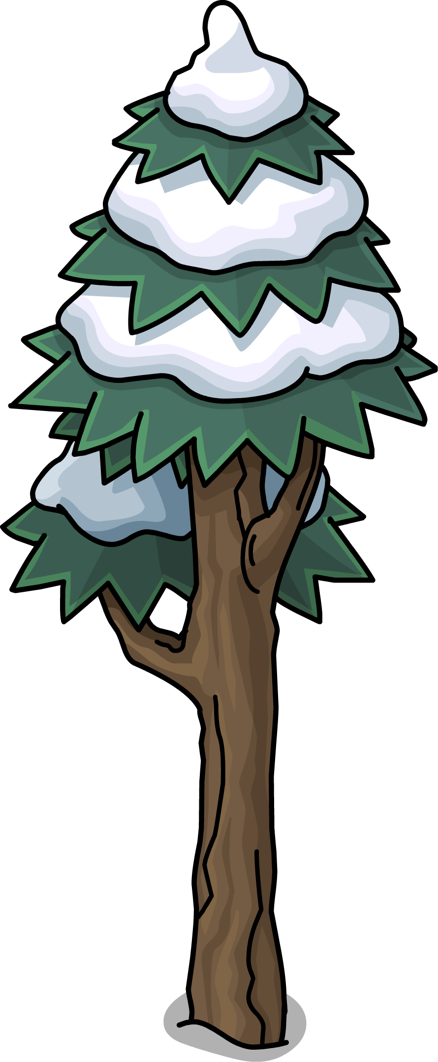 January Clipart Snowtree - Club Penguin Tall Tree - Png Download (890x2155), Png Download