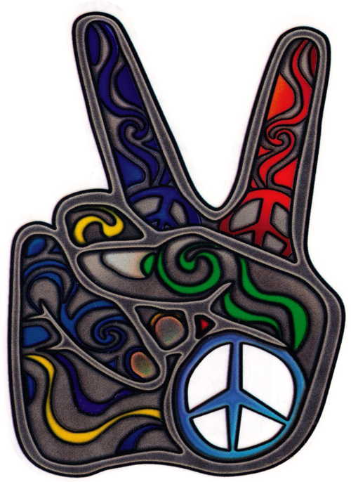 Swirly Peace Hand - Visual Arts Clipart (500x686), Png Download