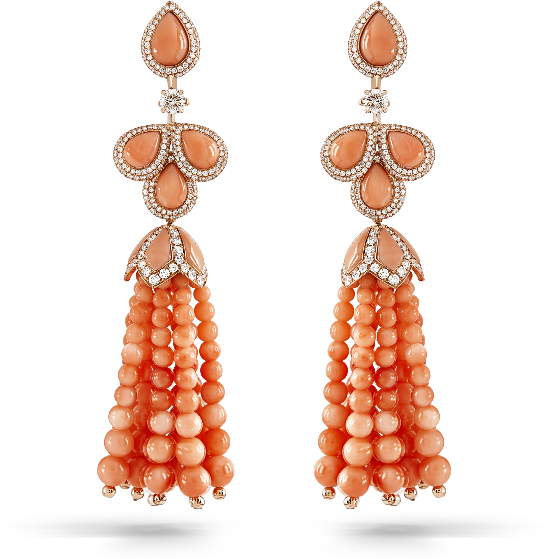Tassel Earrings With Pink Beads - Earrings Clipart (2930x2930), Png Download