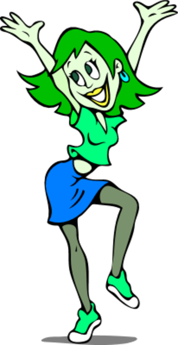600 X 1165 5 - Funny Cartoon Girl Dancing Clipart (600x1165), Png Download