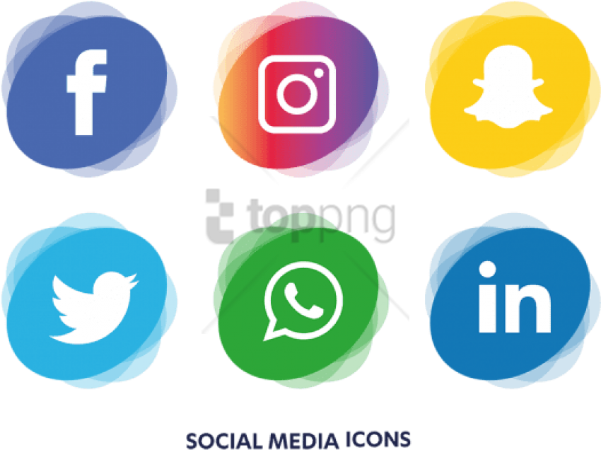 Free Png Social Media Icons Png Image With Transparent - Transparent Social Media Png Clipart (850x636), Png Download
