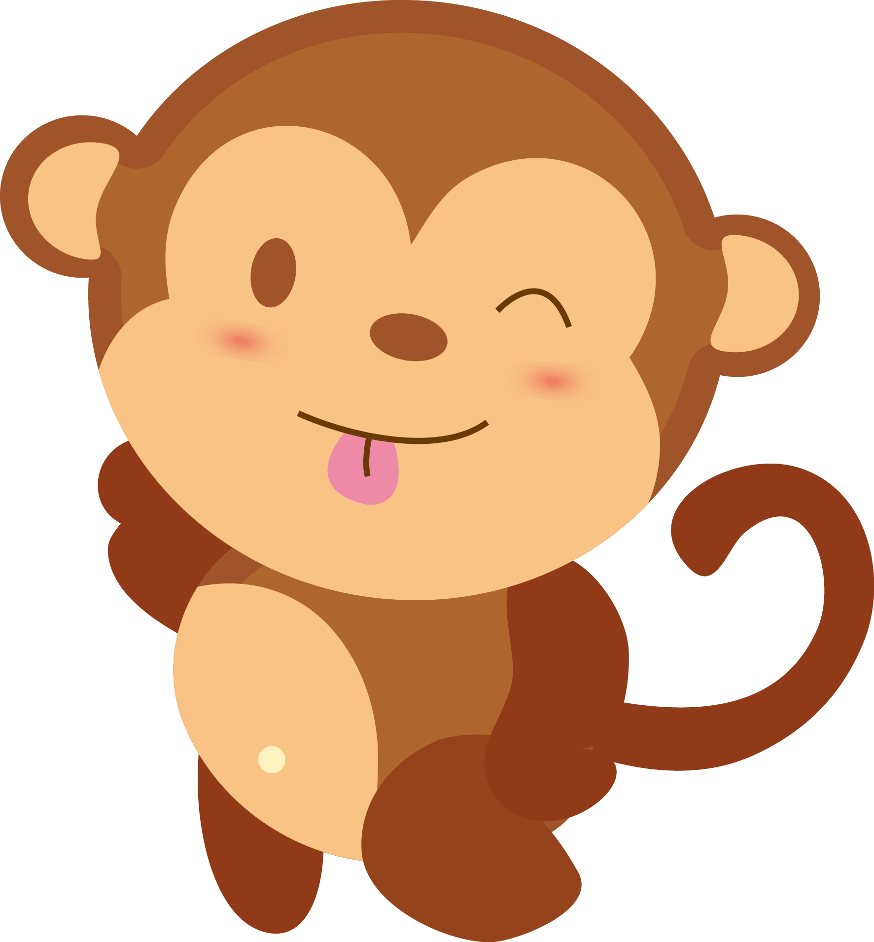 Cartoon Baby Monkey - Cute Baby Monkeys Png Clipart (1773x1910), Png Download