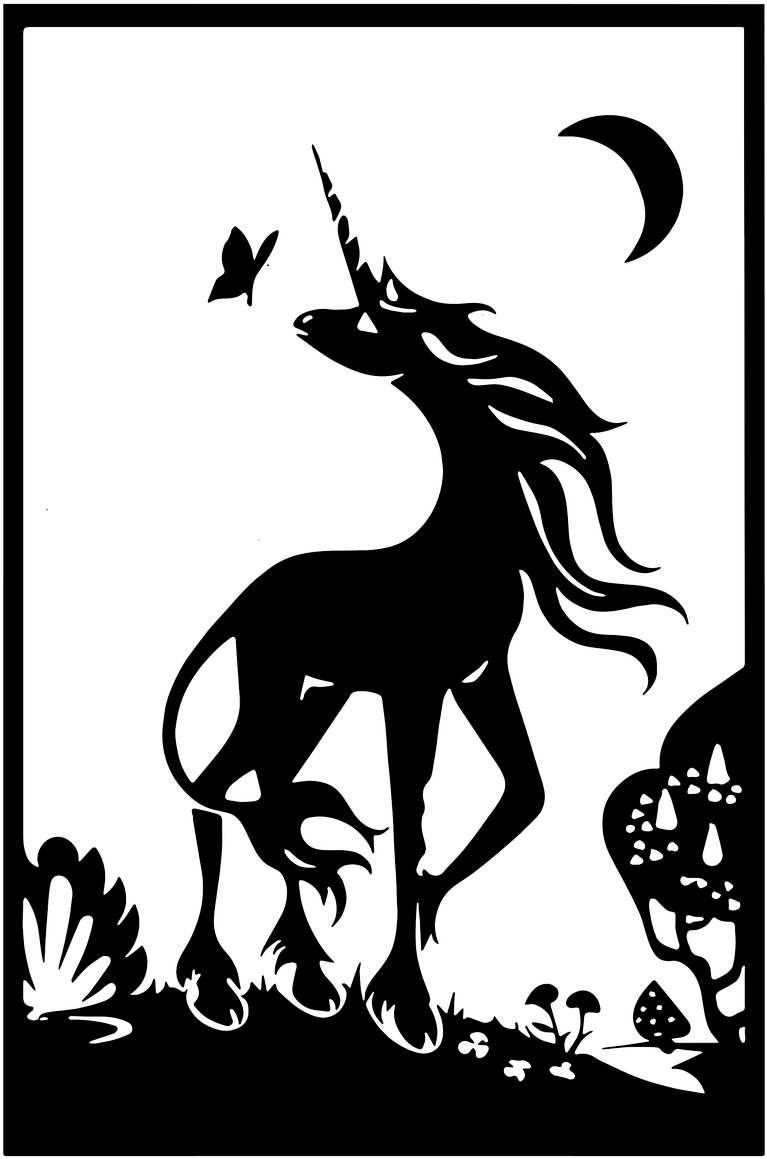 Unicorn Poster Black And White Clipart (1280x1280), Png Download
