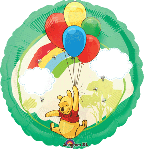 Winnie The Pooh - Happy 9th Birthday Balloons Clipart (600x600), Png Download