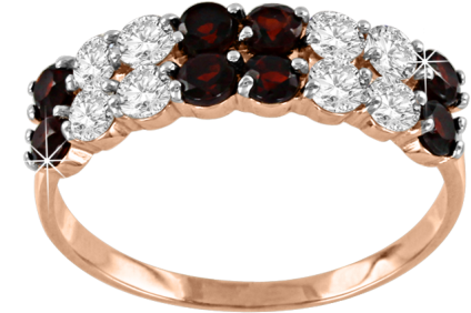 Lady´s Ring In Red Gold Of 585 Assay Value With Garnet, - Diamond Clipart (665x665), Png Download