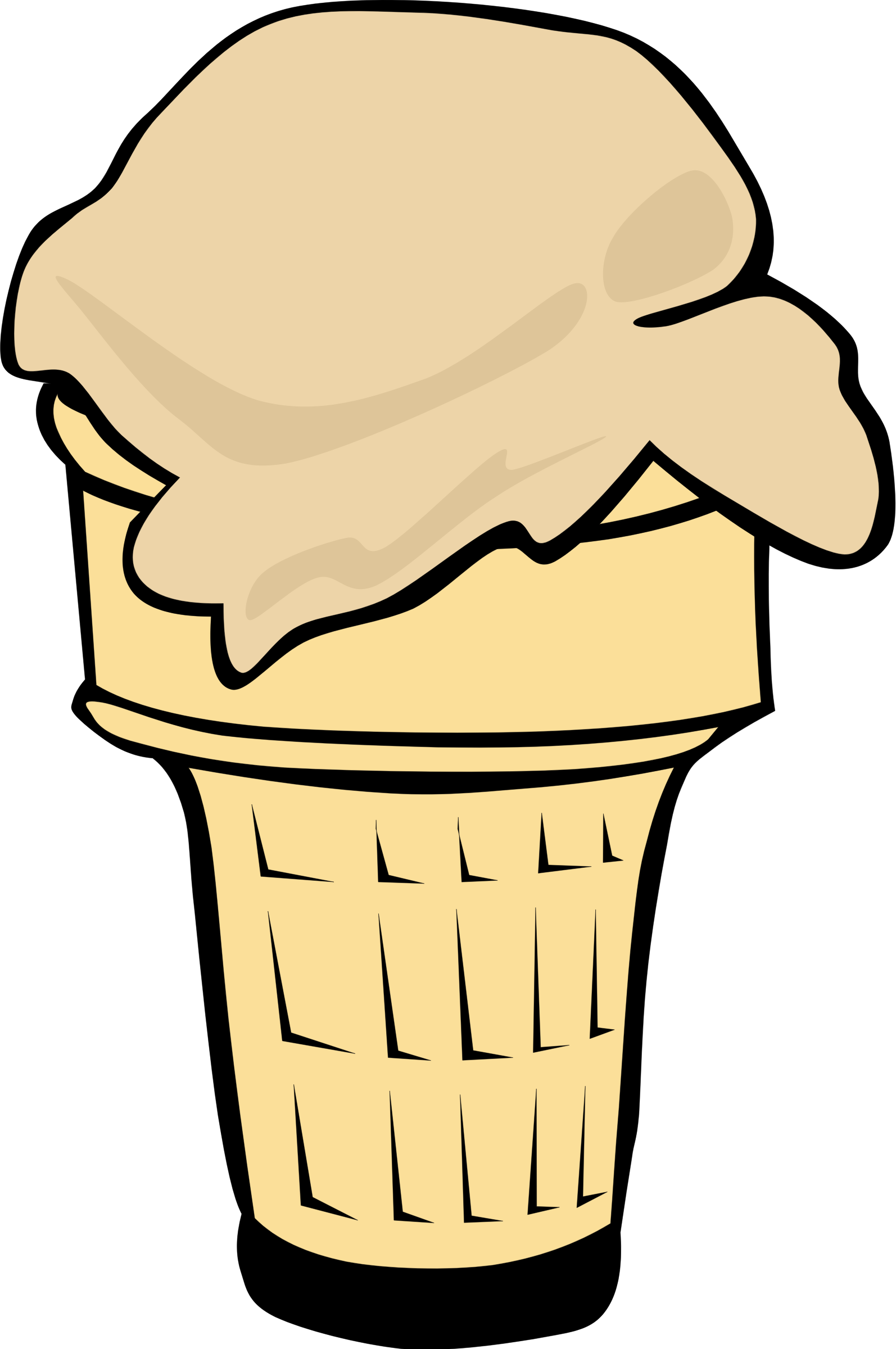 Jpg Transparent Download Fast Food Desserts Cone Single - Ice Cream Cone Clip Art - Png Download (1594x2400), Png Download