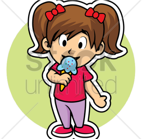 Ice Cream Clipart Girl - Cartoon - Png Download (640x480), Png Download