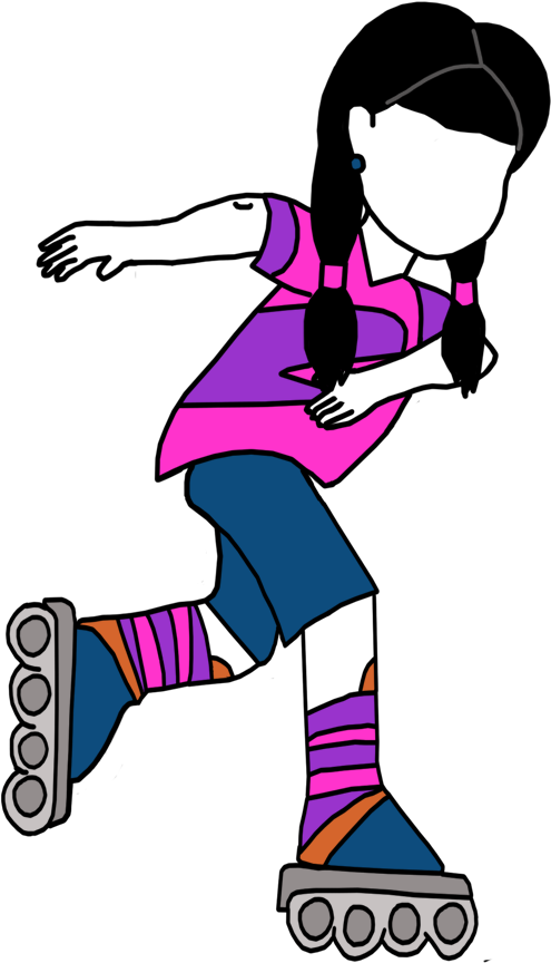 Roller Skating Girl Birthday T Shirt For Kids Personalized - Roller Skate Png Clipart (1000x1000), Png Download