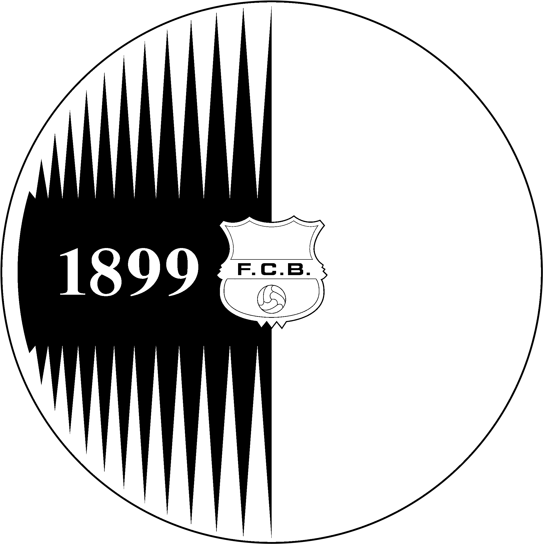 Barcelona 03 Logo Black And White - Fc Barcelona Clipart (2400x2400), Png Download