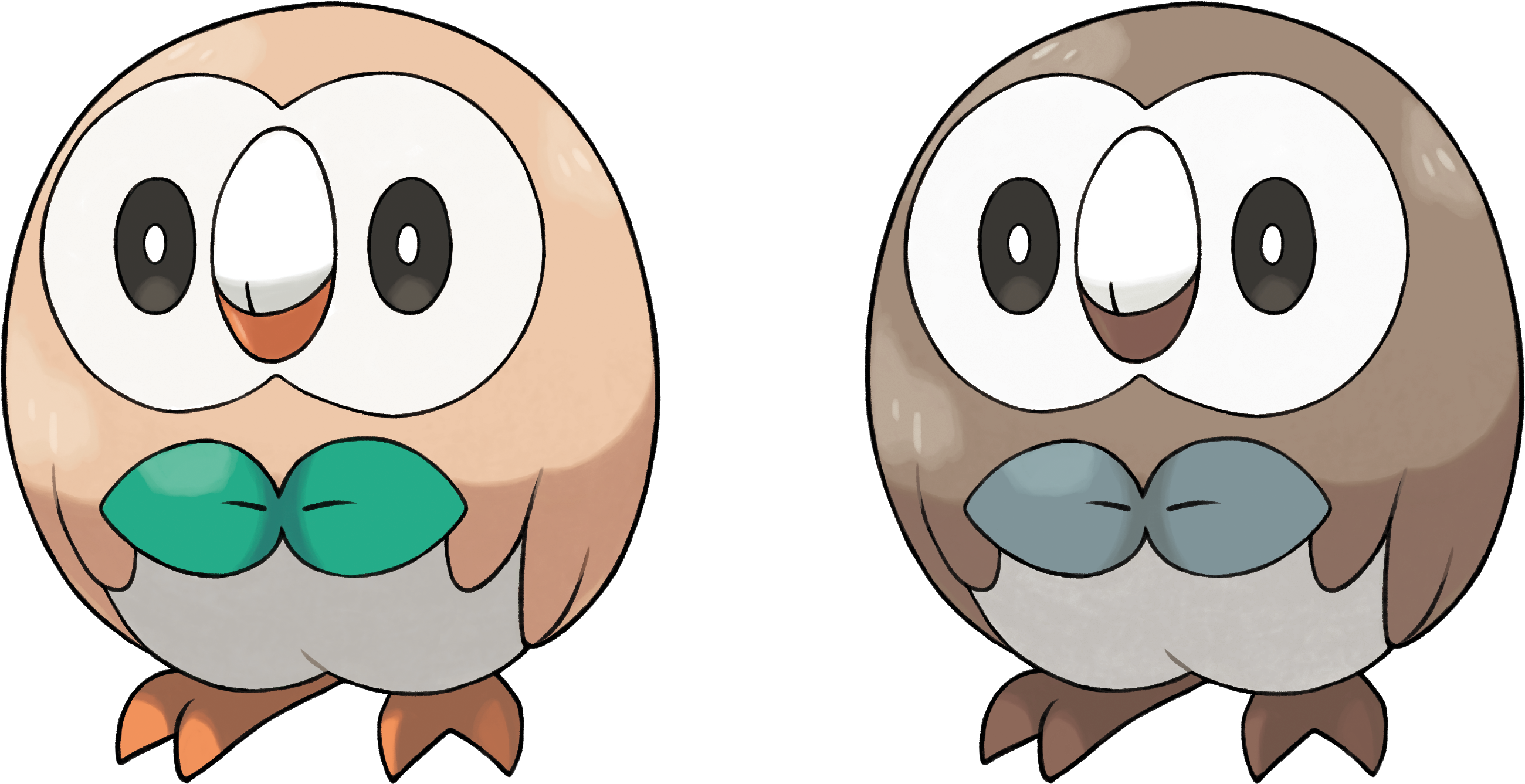 I Made Some Mock-up Shinies Of The New Gen 7 Pokemon - Pokemon Rowlet Evolution Clipart (2600x1337), Png Download